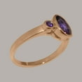 thumbnail image 3 of LBG British Made 18k Rose Gold Natural Amethyst Womens Promise Ring - 33 size options - Size 7, 3 of 6