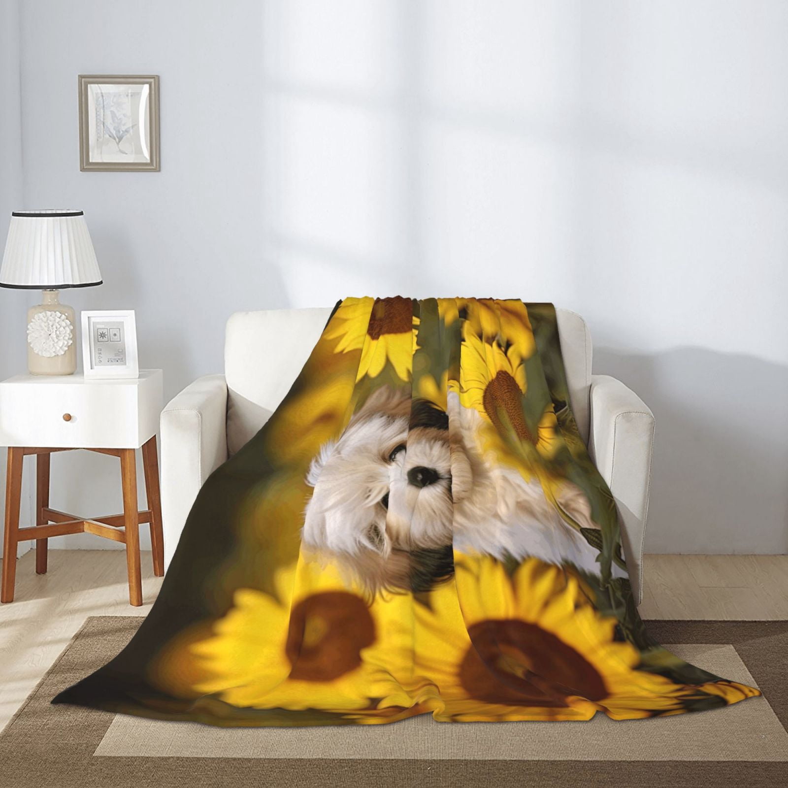 PHELIKA Havanese Dog Puppy 04 All Season Soft Throw Blanket Lightweight Flannel Fleece Blankets 80"x60"