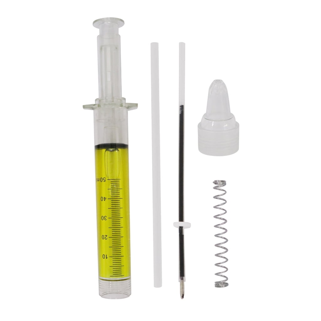 5 Pcs Funny Syringe-Pens Black Ink Ballpoint Pen Retractable Nurse Pen for Party