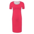 thumbnail image 6 of gakvbuo Maternity Dress For Photoshoot Womens Short Sleeve Breast-Feeding Maternity Nursing Dress Bodycon Pregnancy Scoop Neck Ruched Midi Fitted Dresses For Women 2042, 6 of 7