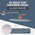 thumbnail image 5 of Wowow 9-Spray Patterns with 1.8 GPM 10 in. Wall Mount Rain Fixed Shower Heads in 10 in. Brushed Nickel, 5 of 8