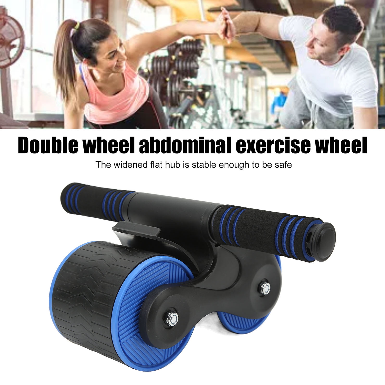 Ab Roller Wheel Double Round Abdominal Wheel With Phone Stand Anti Skid Core Exercise Workout Roller Wheel Strength Training Exercise Equipment For