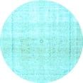 thumbnail image 1 of Ahgly Company Indoor Round Persian Light Blue Traditional Area Rugs, 4' Round, 1 of 4
