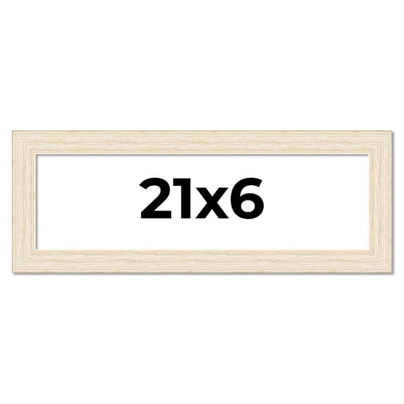 21x6 Frame White Real Wood Picture Frame Width 1.5 inches | Interior Frame Depth 0.5 inches | Barn