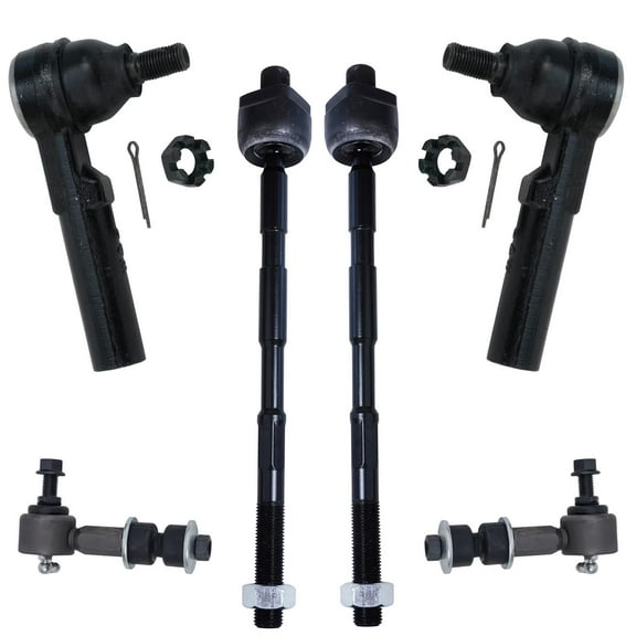 Detroit Axle - New 6-Piece Front Suspension Kit - (2) Front Stabilizer Sway Bar End Links, All (4) Front Inner & Outer Tie Rod End Links