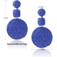 thumbnail image 3 of Boho Ball Earrings for Women, Statement Raffia Round Drop Earrings - Summer Beach Vacation Jewelry, 3 of 8