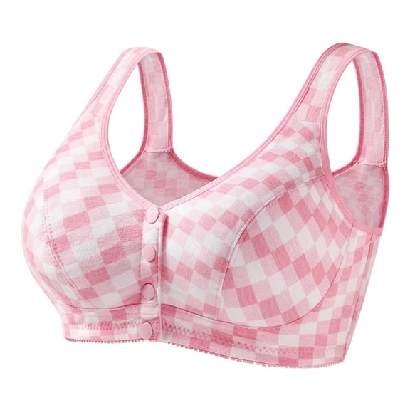 Jamicy Front Closure Bras for Women No Underwire Comfort Senior Wireless Breathable Adjustable Underwear Daily Bra