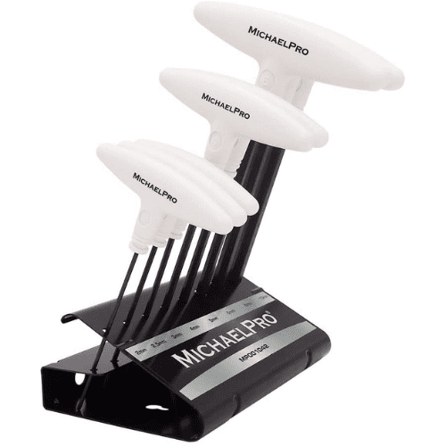 MichaelPro 8-Piece T-Handle Ball End Allen Wrench Set, Hex Keys Set (White)