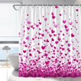thumbnail image 2 of Valentine''s Day Love Shower Curtain Purple Heart Polka Dot Modern Fashion Romantic Art Bathroom Decor Polyester Fabric with Hooks, 2 of 6