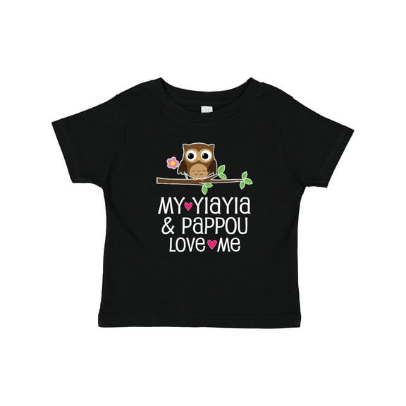 Inktastic Yiayia and Pappou Granddaughter Owl Girls Baby T-Shirt