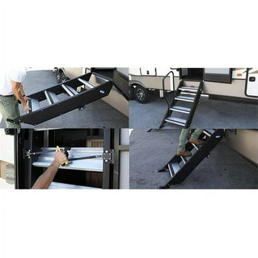 MORryde STP209 Black 3-Step, 10.5"x13", Aluminum RV Steps, Anti-slip design, Lightweight