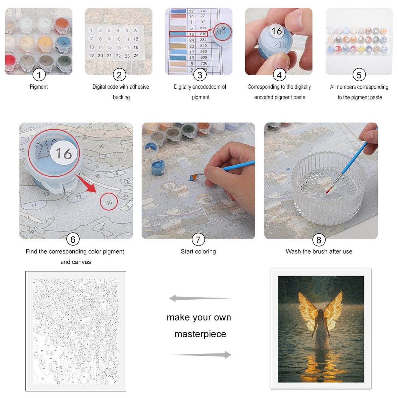 Paint by Numbers Kit for Adults, Angel Lake Sunrise Majesty Paint by Numbers, Easy Paint by Numbers Kit for Adults Beginner, DIY Adult Paint by Number Kits on Canvas, Home Decor
