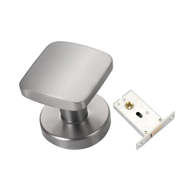 Cerradura de puerta invisible oculta de un solo lado, perilla de puerta cuadrada, moderna, de fácil instalación Plata
