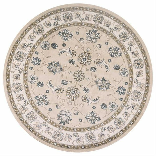 HomeRoots 352688 Tapis Rond en Polypropylène Beige et Ivoire 7 Pi. 10 Po.