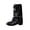 Black, variant on Viluyesy Mid Calf Boots for Women Fashion Block Heel Round Toe Faux Leather Slouchy Casual Comfortable Shoes Black Size 5