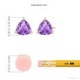thumbnail image 2 of ANGARA Natural Martini-Set Trillion 1.4 ct Amethyst Stud Earrings in 14K Rose Gold for Women (Size-6mm) | February Birthstone, Anniversary, Jewelry Gift for Women | Natural Amethyst Earrings, 2 of 6