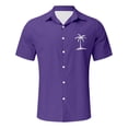 thumbnail image 2 of XDZJLR Chemises pour Hommes Décontractées Été Plage Manches Courtes Mode Imprimé Cocotier, 2 of 3