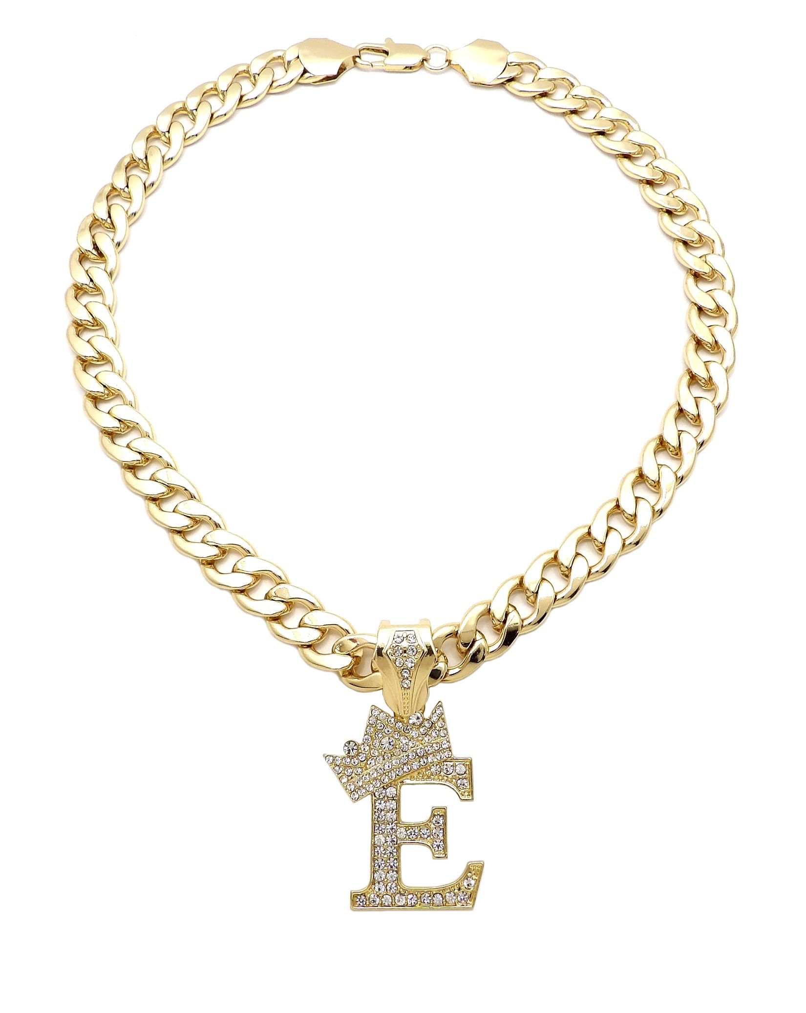 11mm Cuban Chain Necklace, Letter 