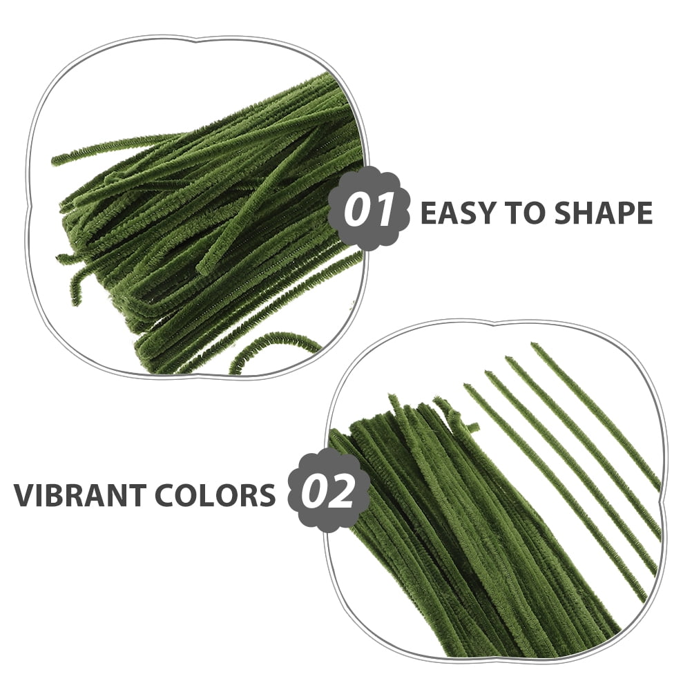 Raindrops Olive Green Pipe Cleaners for DIY Crafts, Creativity Booster, 400Pcs