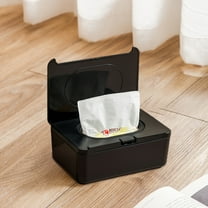 Blueek Multi-Purpose Tissue Box Cover - Plastic Tissue Holder for Bathroom, Bedroom & Kitchen - Stylish Organizer & Gift,Black