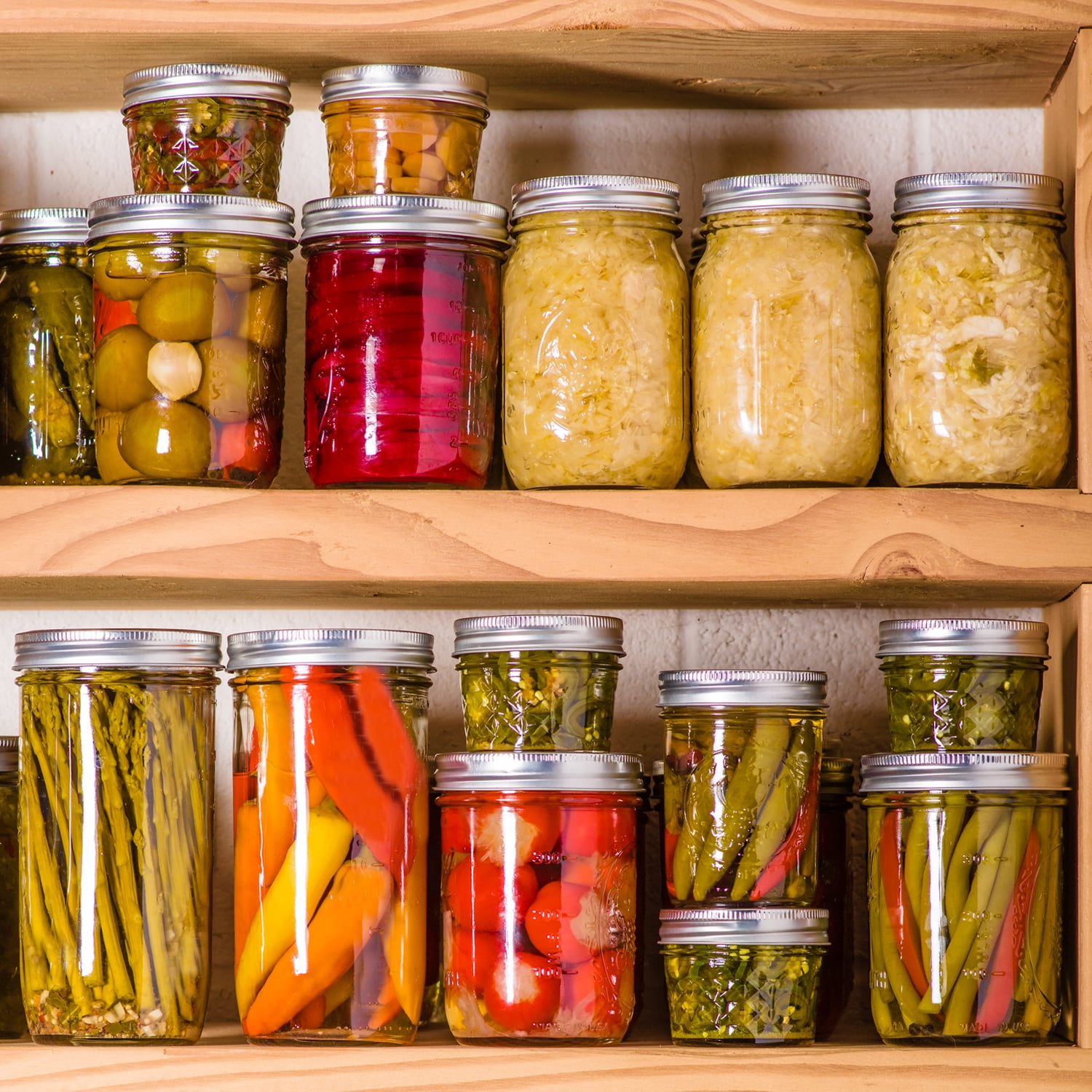 24 oz Tall Mason Jars,6 Pack 24oz Mason Jar with lids Wide Mouth,Tall Canning Jars for Pickling,Fermenting
