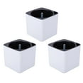 thumbnail image 1 of 3Pcs White Square Self Watering Planter with Water Level Indicator, Indoor Garden Flower Pot, Countertop Garden Grows, M, 1 of 8
