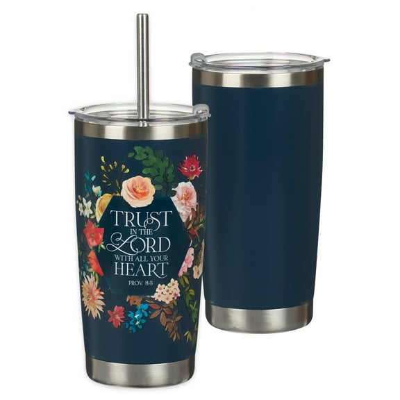 Christian Art Gifts Large Sturdy Stainless Steel Inspirational Travel Mug for Men & Women: Trust in the Lord Bible V, (Hardcover)