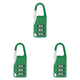 thumbnail image 1 of Mini candado de combinación de 3 dígitos, candado de aleación de zinc para equipaje de viaje, color verde, 1 of 2