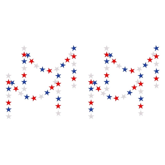 4 Pcs Décorations du 4 Juillet - Guirlande d'Étoiles Patriotique, Banderoles Rouges, Blanches et Bleues, Décorations Patriotiques pour la Fête de l'Indépendance, la Fête du Travail, la Fête des Anciens Combattants, le Memorial Day, 13 Pieds x 4 Pcs