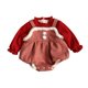 thumbnail image 1 of Ropa con tirantes a cuadros para niña, adorables vestidos largos de manga falsa, traje de niña de 2 piezas para Otoño e Invierno 73cm/28,7 pulgadas, 1 of 5