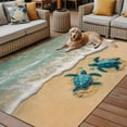 thumbnail image 2 of Fsddascl Coastal Turtle Outdoor Rug for Patio/Deck/Porch, Non-Slip Large Area Rug 5 x 8 Ft, Summer Beach Nautical Ocean Waves Indoor Outdoor Rugs Washable Area Rugs, Reversible Camping Rug Carpet, 2 of 5