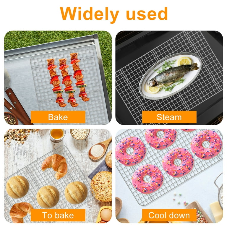 2pcs Stainless Steel Roasting Rack Baking Pans Non-stick Oven Grill Racks  Barbecue Cooking Tool Bread Tray Kitchen Accessories - AliExpress