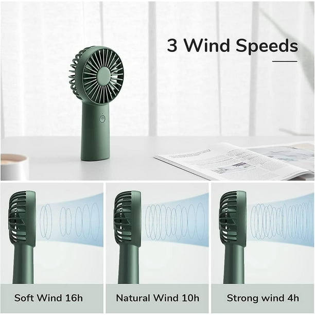vert ventilateur Main 4000mah Mini Ventilateur Portatif Ventilateur De Poche Personnel Recargable Par Usb max 16h Temps De Travail Avec 3 V Bodega Aurrera en linea