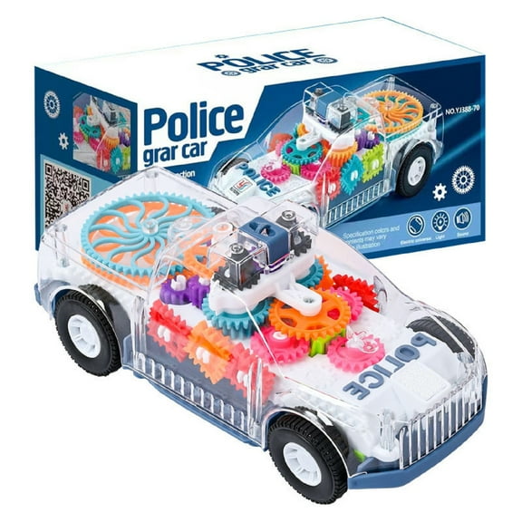 Baby Toys Car for 1  Year Old Boys Girls, Transparent Gear Toys Cars with Cool Light & Sound Effect, Great Christmas Birthday Gift for Kids