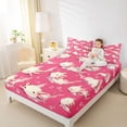 thumbnail image 4 of jejeloiu Kawaii Axolotl Twin Sheet Sets,Pink Cute Sealife Bedding For Girls Women 3pcs, 4 of 7