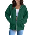 thumbnail image 5 of Nestiefly Women's Zip Up Y2K Hoodies 2026 Fall Fashion Long Sleeve Hooded Sweatshirts Casual Jacket Winter Clothes Green M, 5 of 5