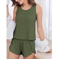 thumbnail image 5 of Ekouaer 2 Pieces Womens Tank Top Pajamas Set Soft Sleepwear Sleeveless Cami and Shorts Summer Loungewear Pjs Set, 5 of 6
