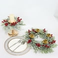 thumbnail image 3 of Small Christmas Wreath 11.8 Inch, Mini Cabinet Wreaths with Red Berry Pine Bow, Vintage Farmhouse Christmas Decor for Kitchen Window Door Fireplace Candle -1PCS, 3 of 8