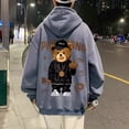 thumbnail image 2 of Sudadera con capucha para hombre, suéter con estampado de oso de dedo medio, Jersey japonés, ropa de calle Y2K, moda Harajuku, otoño, 2 of 3