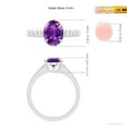 thumbnail image 5 of ANGARA Natural Oval 1.6 ct Amethyst Ring with Flush-Set Diamonds in 14K White Gold for Women (Size-9x7mm) | February Birthstone, Birthday, Anniversary, Jewelry Gift for Women | Natural Amethyst Ring, 5 of 9