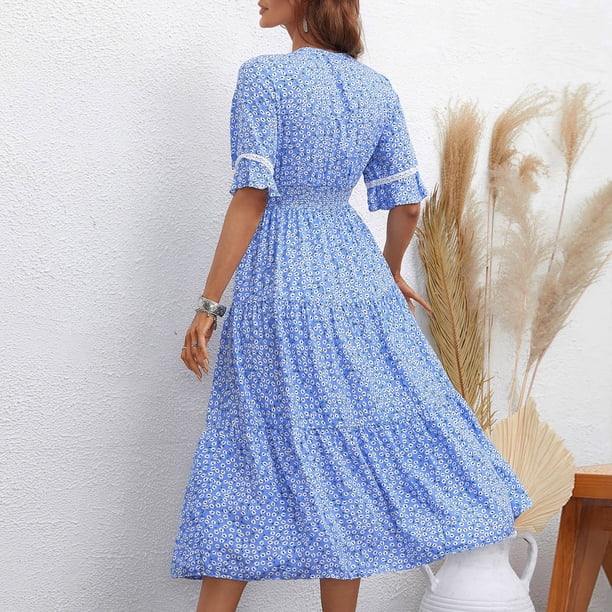 pure cotton midi dress for women voile Wedding Gowns Color:As Picture 7 perfect for spring and Chic Green Casual Dress