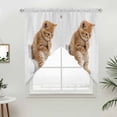 thumbnail image 4 of Funny Cats Swag Curtains Cute Art Fun Lovely Animals on Toilets Swag Valances for Kitchen Windows, Window Treatment Topper Curtains for Living Room Bedroom Bathroom, 36" W x 45" L, 4 of 9