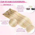 thumbnail image 3 of Extensiones de cabello humano real POGINJA con clip, 40 cm, 90 g, 3 of 6