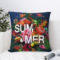 thumbnail image 4 of Yiaed Summer Birds and Flowers Print Pillow Covers Super Soft Decorative Square Throw Pillow Covers Case Cushion Covers for Sofa Couch Bedroom Car Decor（No pillow core）-18"x18", 4 of 7