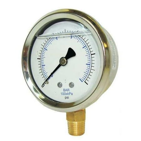 - PIC GAUGES 201L-404B Pressure Gauge, Liquid, 4 In., 15 psi