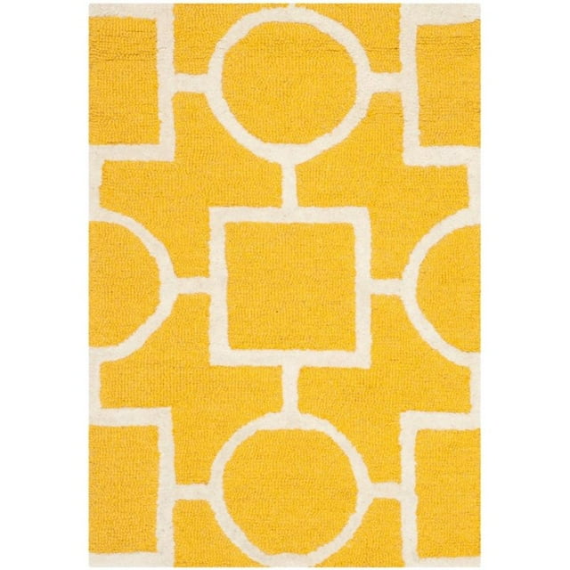 Safavieh Cambridge 5' X 8' Hand Tufted Wool Rug in Gold and Ivory