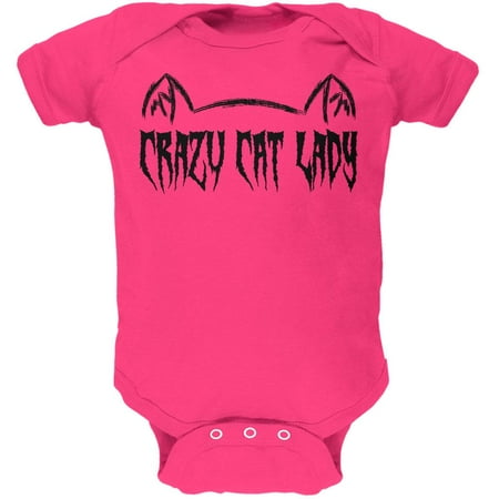 

Halloween Crazy Cat Lady Soft Baby One Piece Hot Pink 3 Month
