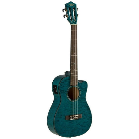 Lanikai Quilted Maple Baritone Ukulele | Trans Blue