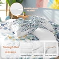 thumbnail image 3 of Green Blue Eucalyptus Leaves Duvet Cover Set, Summer Botanical Weeping Soft Duvet Cover Twin Size Bedding Set 4 Pieces, 1 Quiltcover and 2 Pillowcases with Zipper, 1 Bed Sheet for All Seasons, 3 of 9
