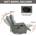 thumbnail image 5 of CQSXDA Living Room Heat Massage Recliner Chair in Light Fabric Featuring Rocker and Swivel Design, 5 of 17